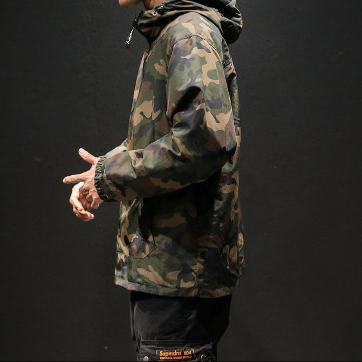 Discover the Versatility of Our Oversized Reversible Camouflage Hooded Jacket