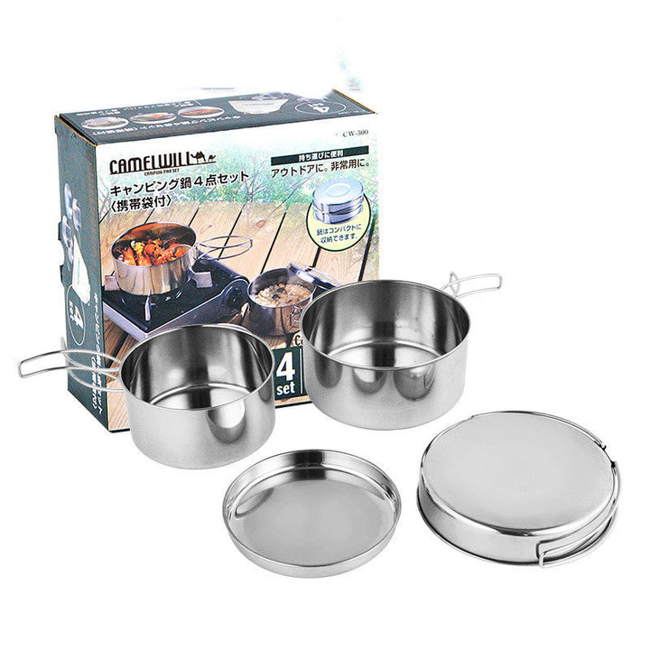 Unleash Your Culinary Adventure with Our Portable Stainless Steel Camping Cookware Set