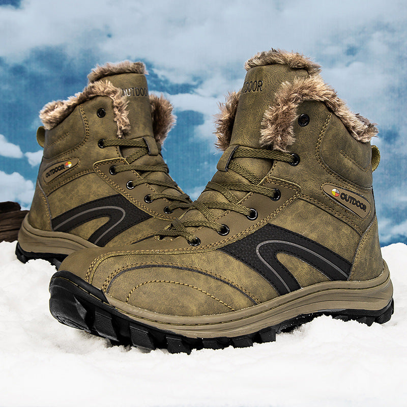 Cotton Winter Plus Velvet-Lined Warm Hiking Boots
