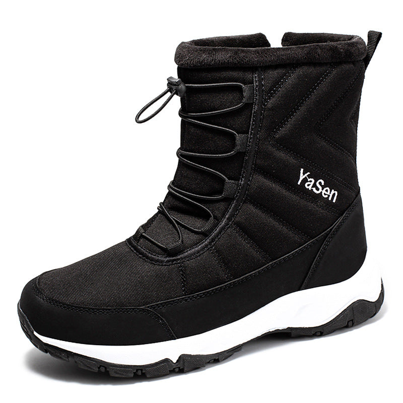 Men’s Waterproof Snow Boots Fleece-Lined Hiking Shoes