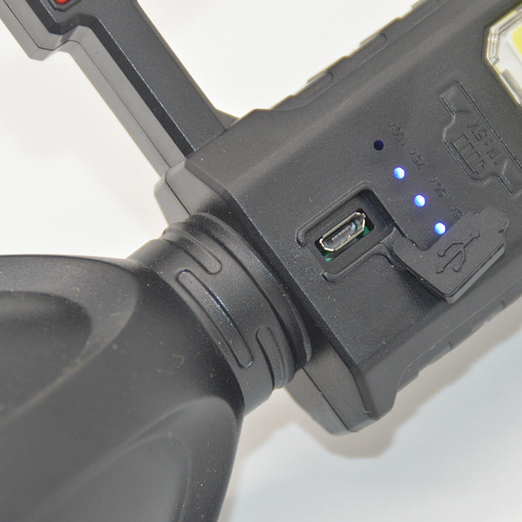 Outdoor Camping Flashlight with Bracket and COB Searchlight