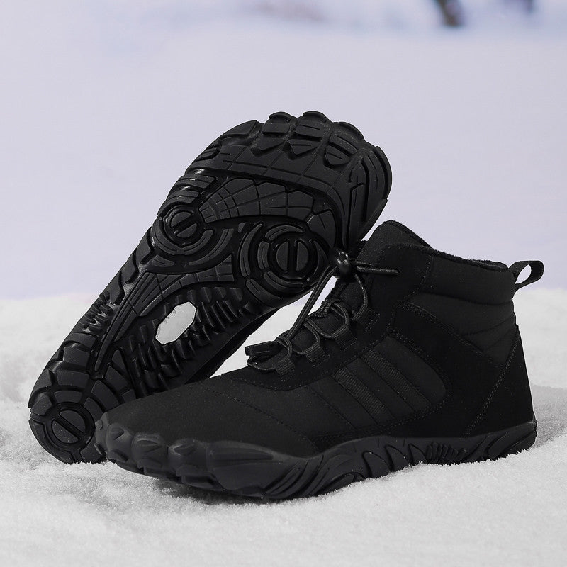 High-Top Snow Boots Non-Slip Velvet-Lined Hiking and Skiing Shoes