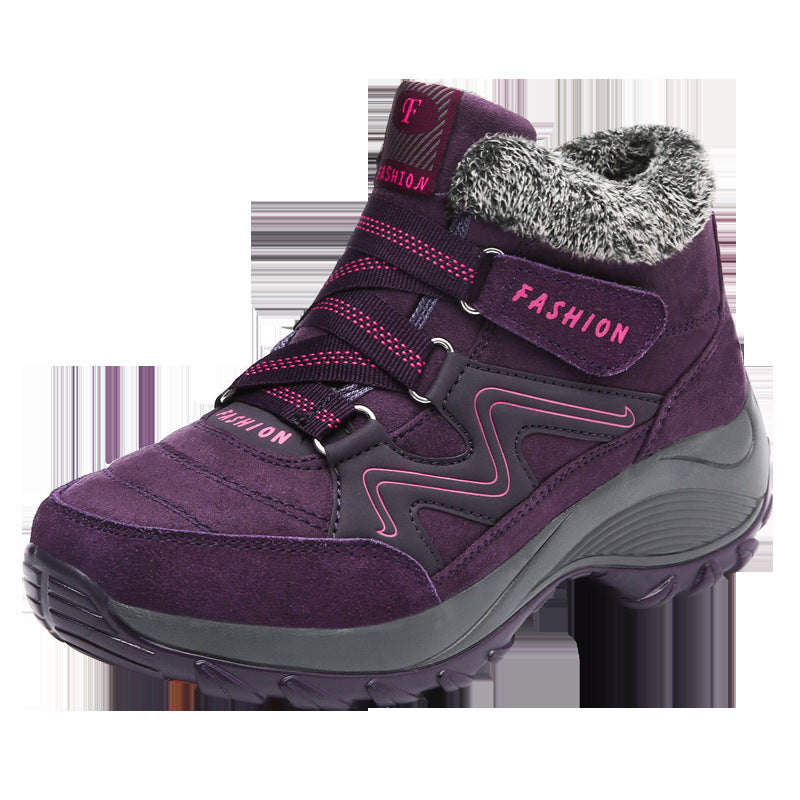 Women Leather Waterproof Hiking Shoes Non Slip Outdoor Boots