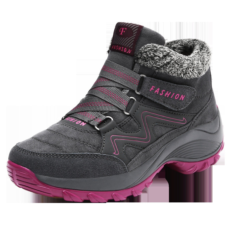 Women Leather Waterproof Hiking Shoes Non Slip Outdoor Boots