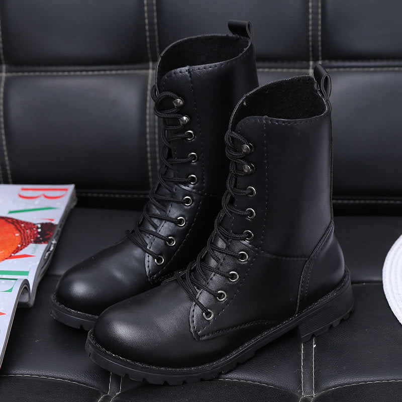 Women Leather Martin Motorcycle Military Boots