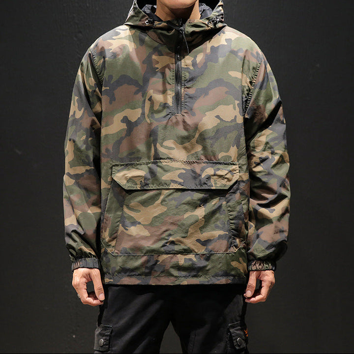 Oversized Reversible Camouflage Hooded Jacket