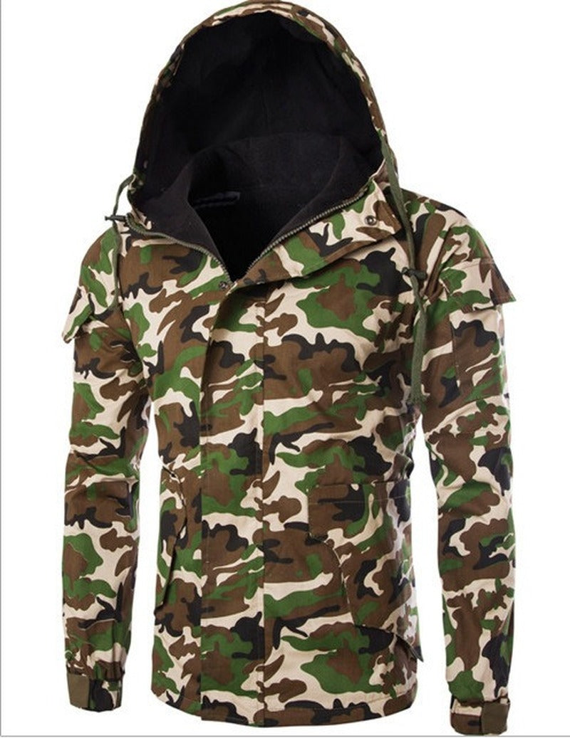 British Style Camouflage Men’s Trendy Hooded Jacket
