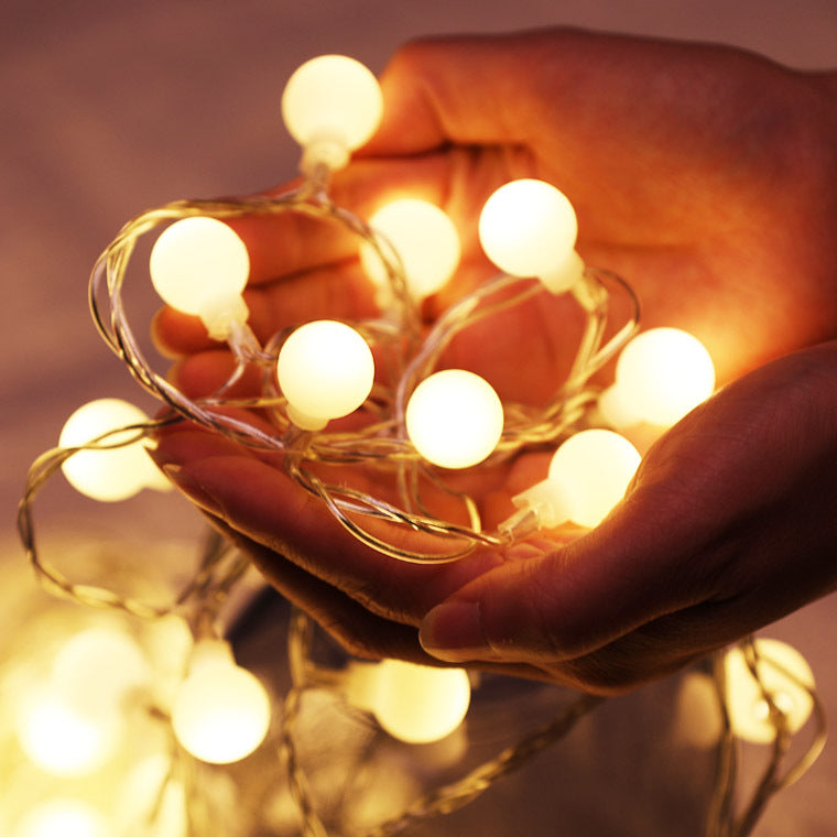 LED Lantern Ball String Lights With Flashing Star Bulbs