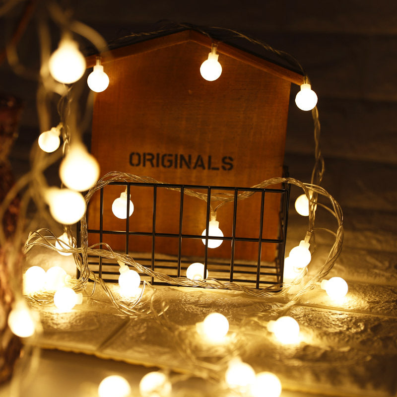 LED Lantern Ball String Lights With Flashing Star Bulbs