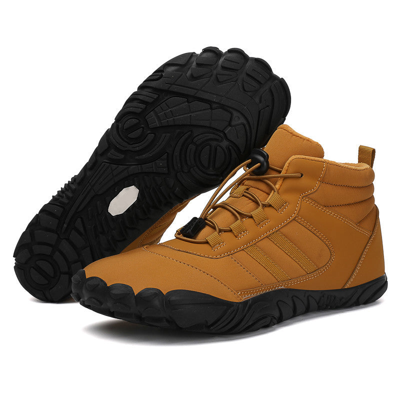 High-Top Snow Boots Non-Slip Velvet-Lined Hiking and Skiing Shoes