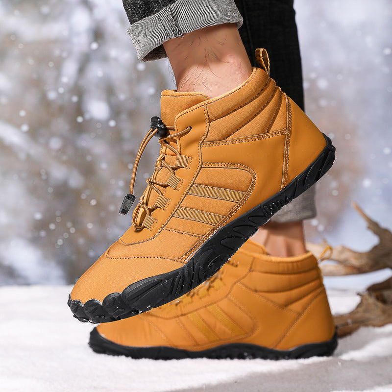 High-Top Snow Boots Non-Slip Velvet-Lined Hiking and Skiing Shoes
