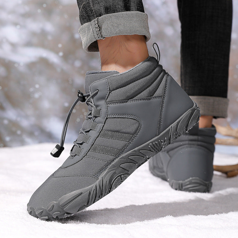 High-Top Snow Boots Non-Slip Velvet-Lined Hiking and Skiing Shoes