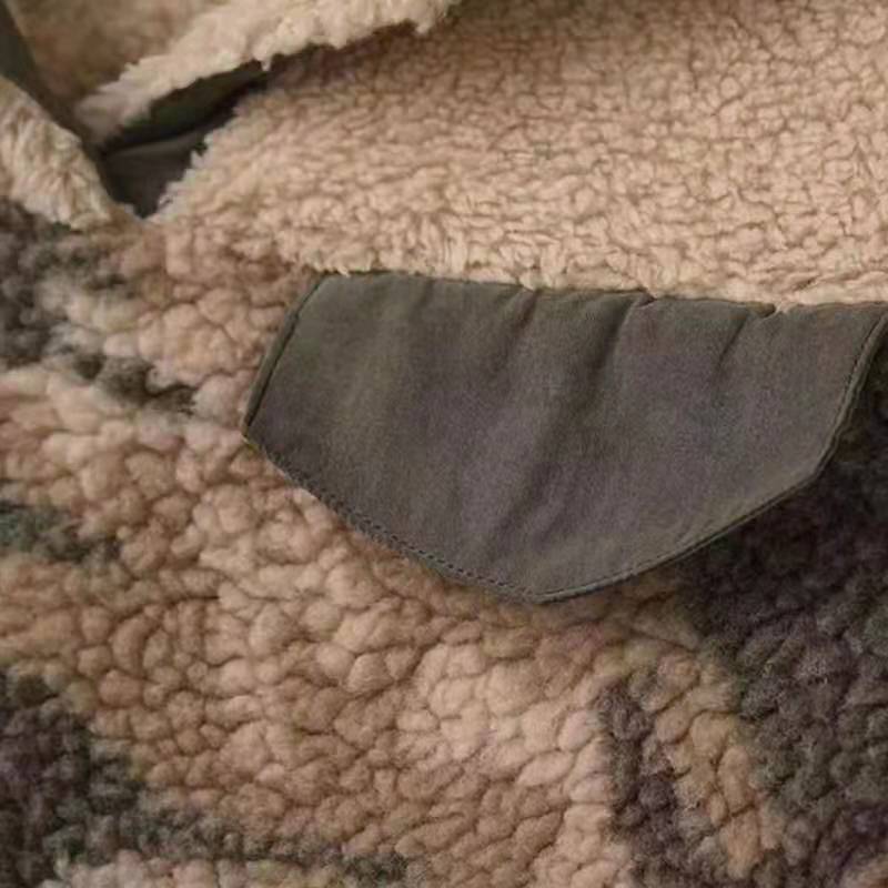 Camouflage Panelled Stand Collar Jacket Outdoor Coat