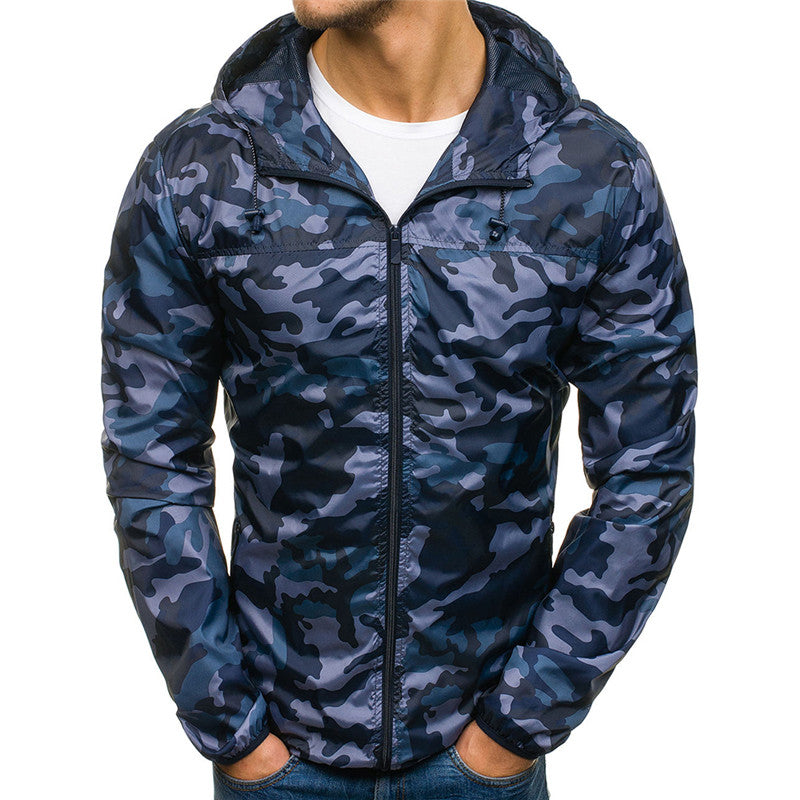 Hooded Long Sleeve Camouflage Jacket Casual Wear