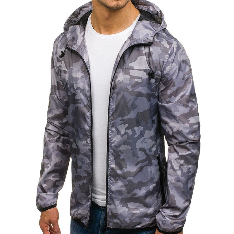 Hooded Long Sleeve Camouflage Jacket Casual Wear
