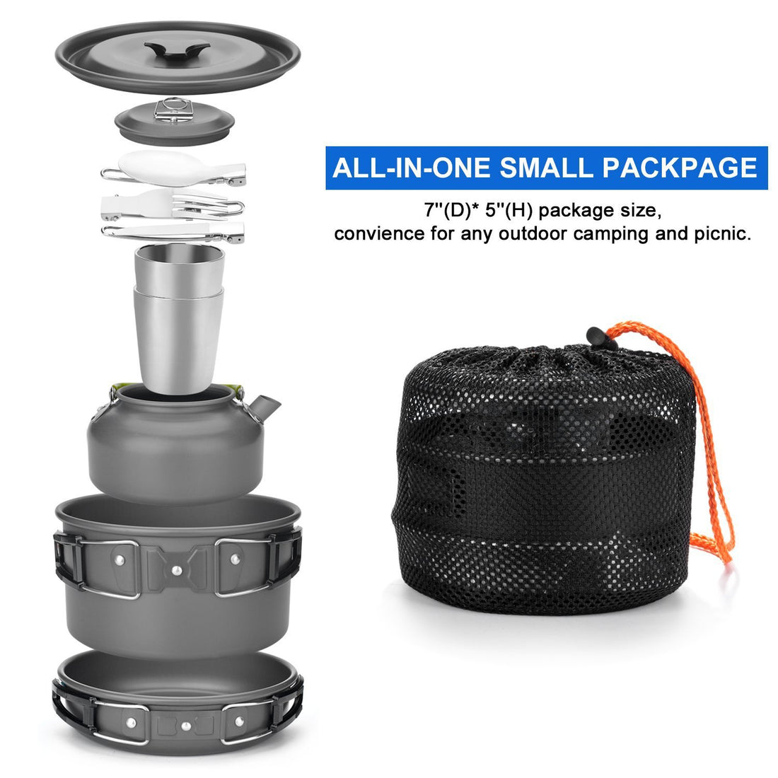 Outdoor Camping Cookware Set Travel Tableware and Utensils