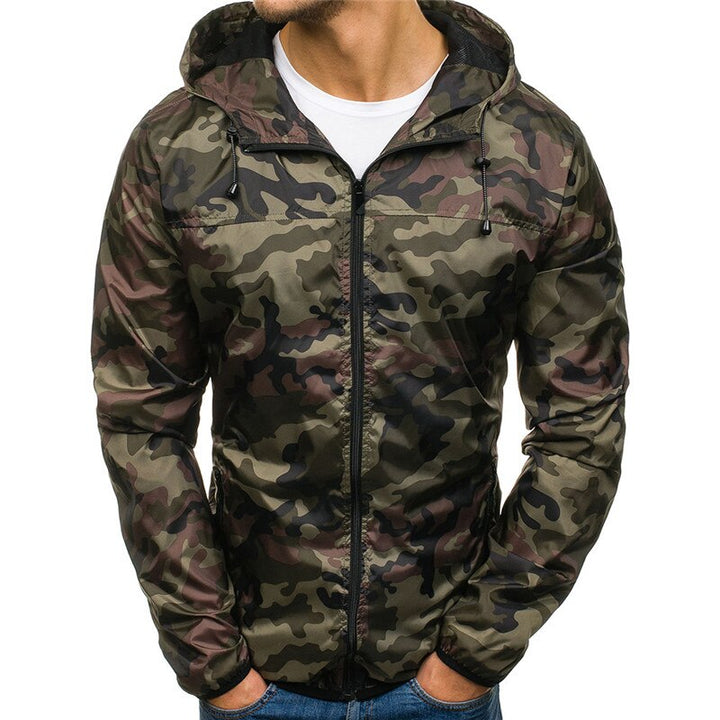 Hooded Long Sleeve Camouflage Jacket Casual Wear