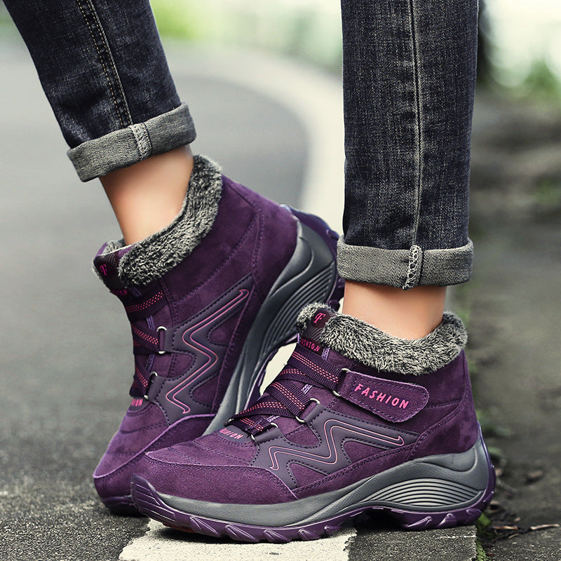 Women Leather Waterproof Hiking Shoes Non Slip Outdoor Boots