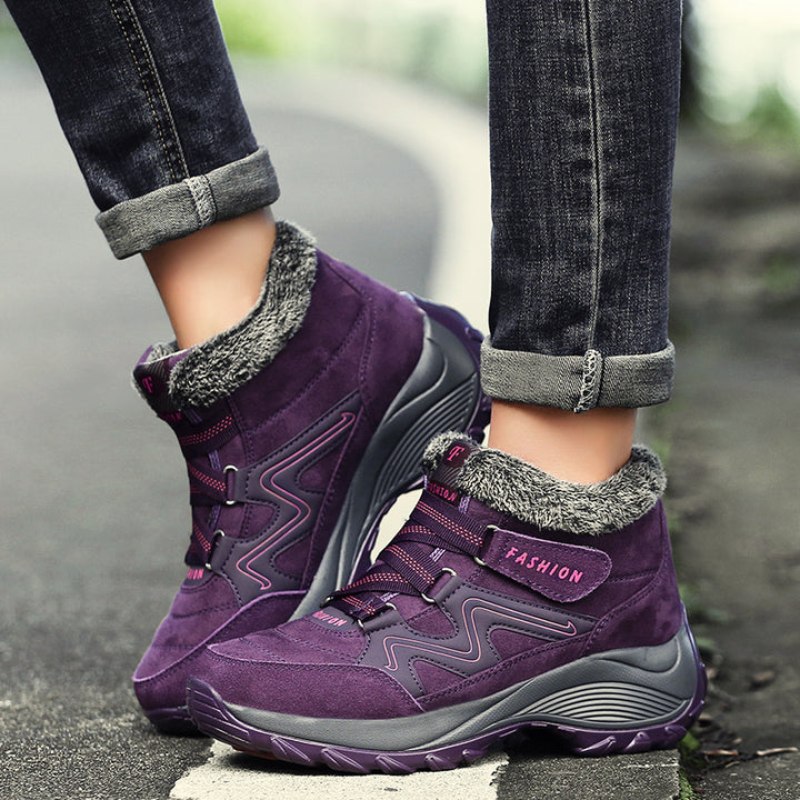Women Leather Waterproof Hiking Shoes Non Slip Outdoor Boots