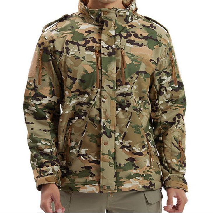 Men’s Camouflage Fleece Soft Shell Waterproof Jacket