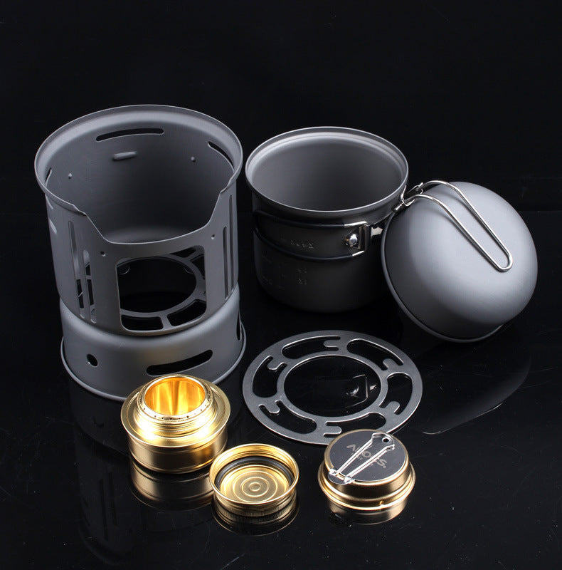 Aluminium Alloy 7-Piece Portable Camping Cookware Set for 1–2 People