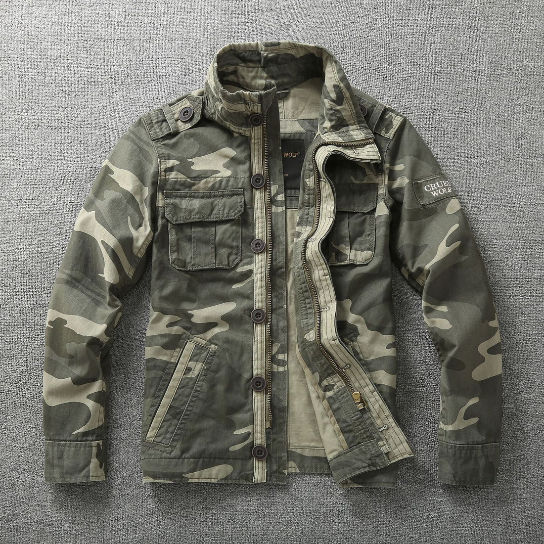 Men’s Autumn Camouflage Work Jacket Durable Outerwear