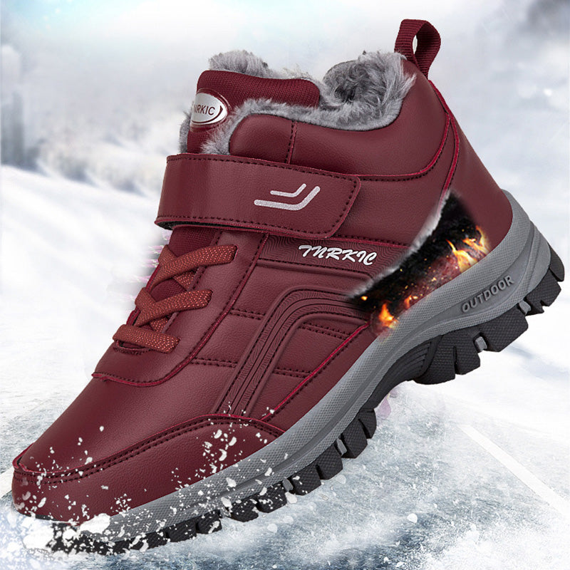 Winter Plush Velcro Snow Boots Warm Climbing Hiking Shoes