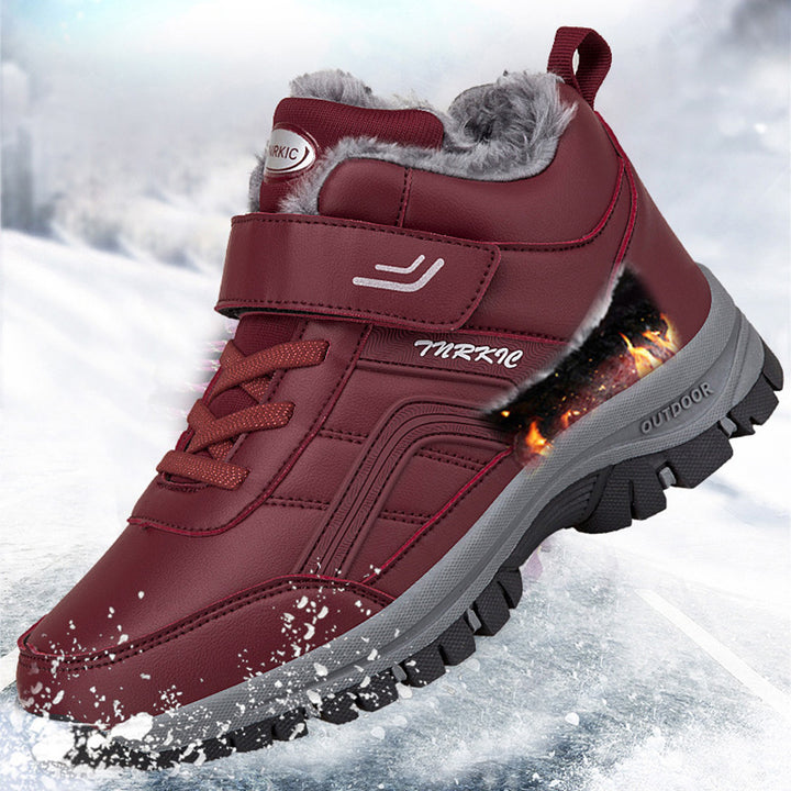 Winter Plush Velcro Snow Boots Warm Climbing Hiking Shoes