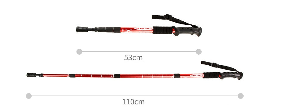 Outdoor Aluminum Alloy Trekking Poles Hiking Support Sticks