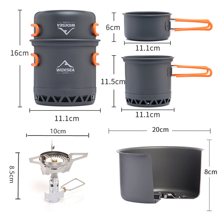 Widesea Heat-Efficient Outdoor Camping Cookware Set