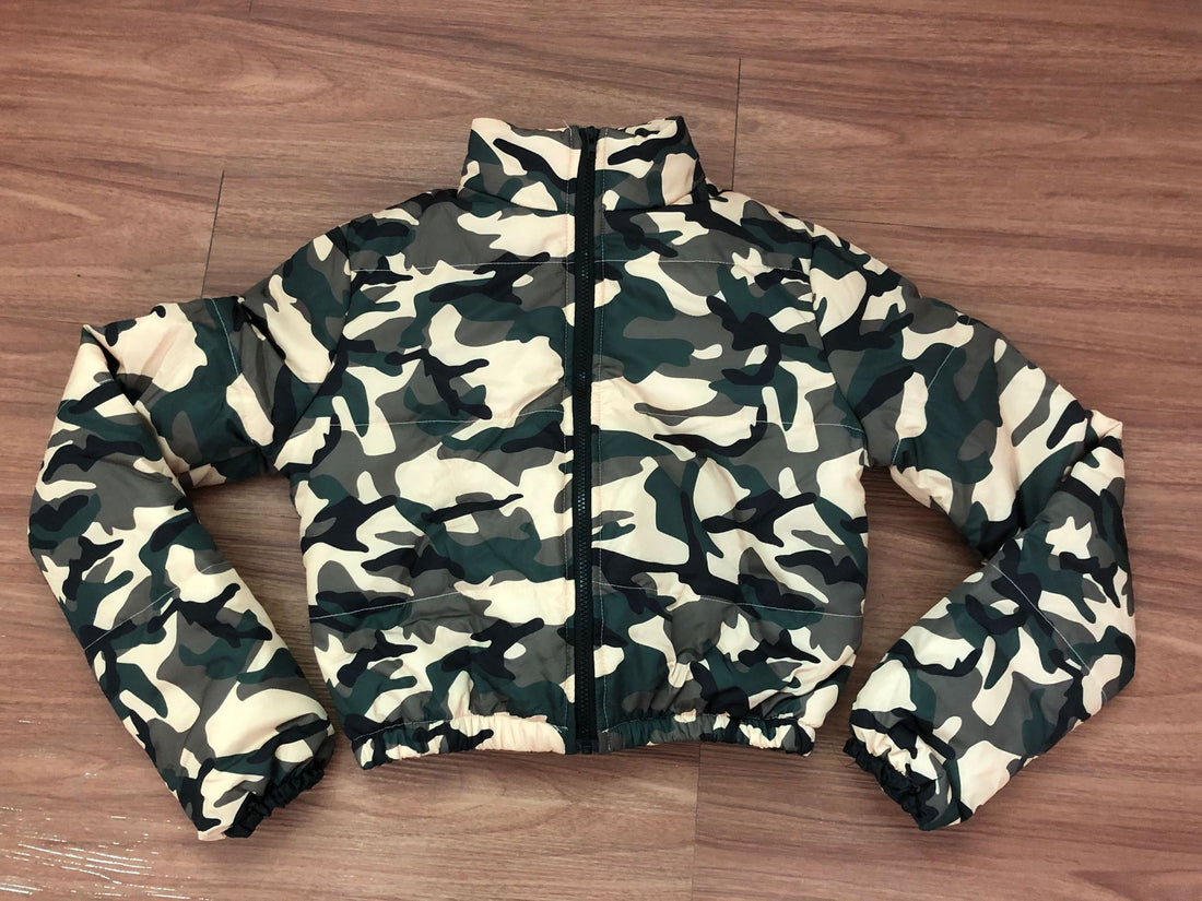 Army Green Camouflage Down Jacket Warm Outdoor Coat