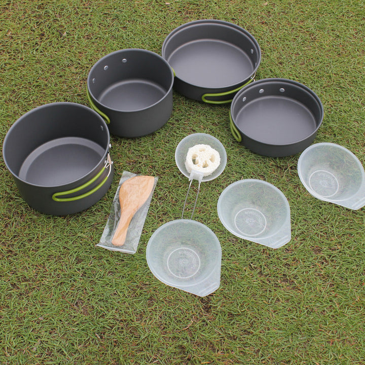 Portable Nonstick Camping Cookware Set for 2–3 People