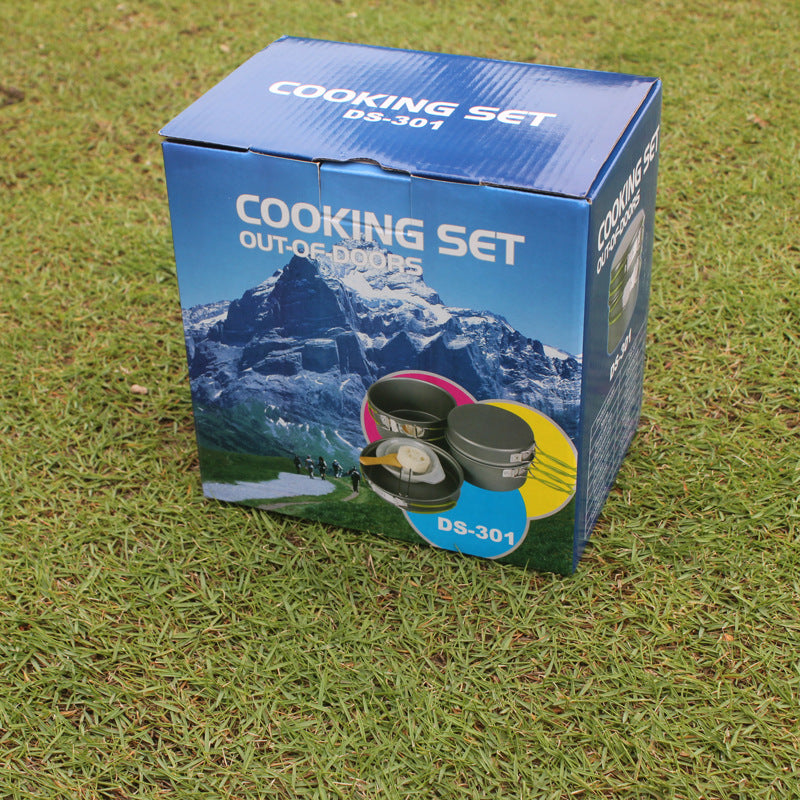 Portable Nonstick Camping Cookware Set for 2–3 People