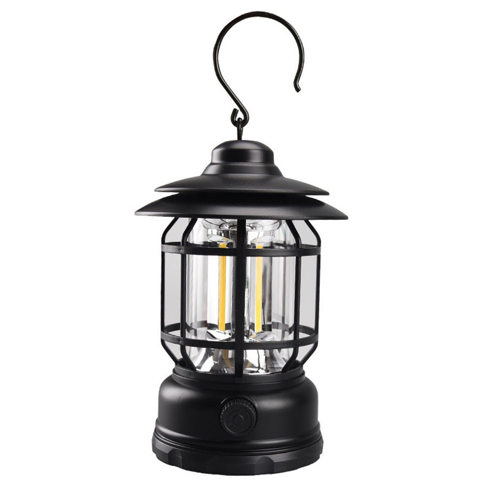 Retro Multi-Functional Outdoor Camping Lantern With Warm Light