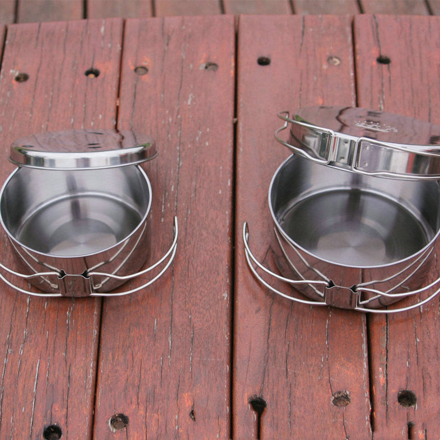 Portable Stainless Steel Camping Cookware Set