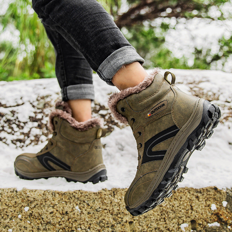 Cotton Winter Plus Velvet-Lined Warm Hiking Boots