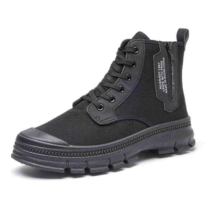 Men’s High-Top Hiking Boots Side Zipper Work Shoes