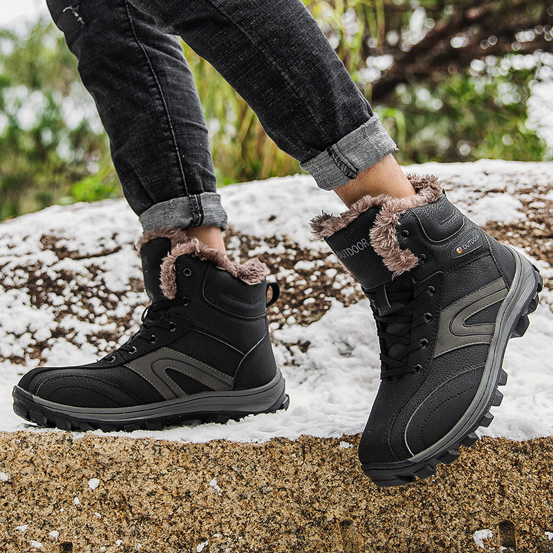 Cotton Winter Plus Velvet-Lined Warm Hiking Boots