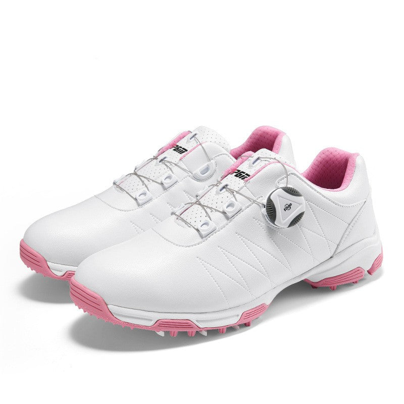 Women’s Waterproof Golf Shoes With Spin Button Laces