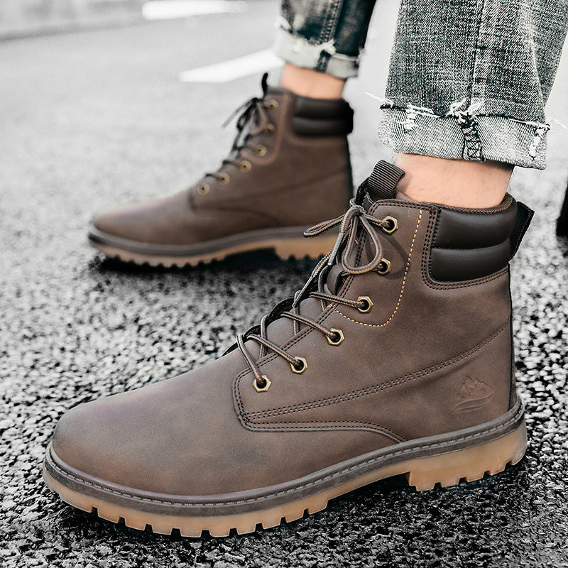 British Style High Top Boots Outdoor Hiking Men’s Shoes