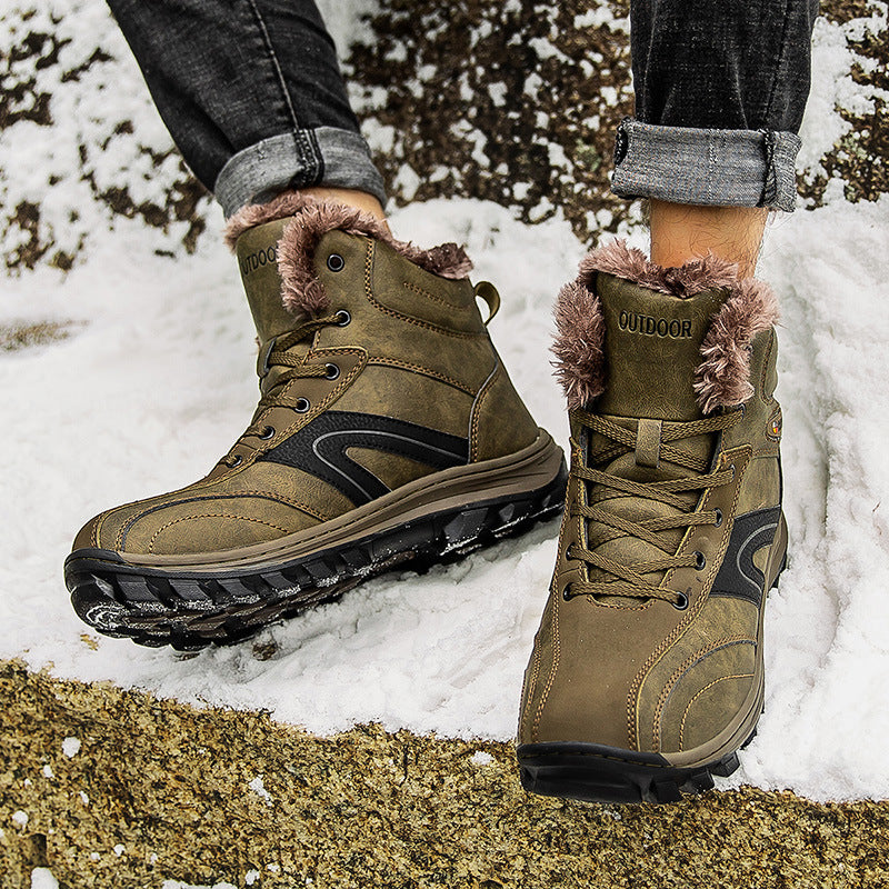 Cotton Winter Plus Velvet-Lined Warm Hiking Boots