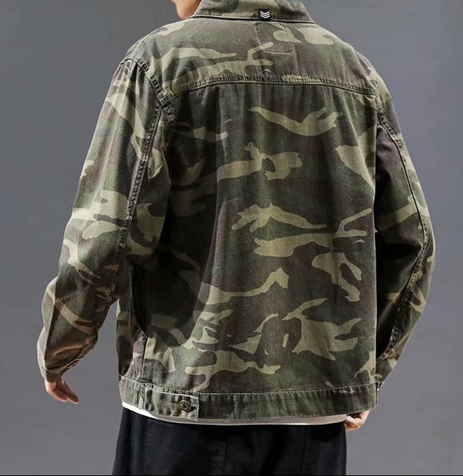 Men’s Fashion Camouflage Polo Collar Jacket Stylish Wear