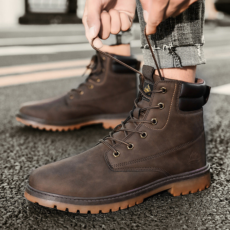 British Style High Top Boots Outdoor Hiking Men’s Shoes