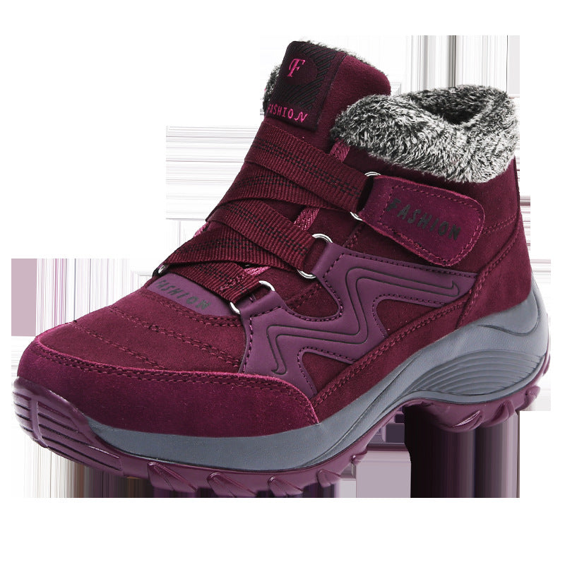 Women Leather Waterproof Hiking Shoes Non Slip Outdoor Boots