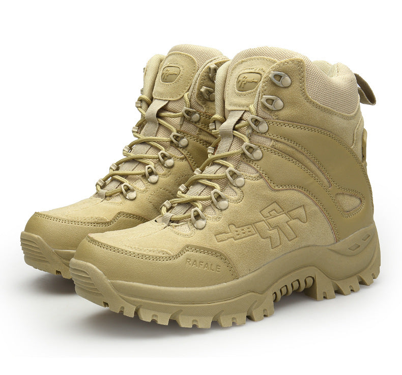 Men’s Sand Color High-Top Hiking Boots
