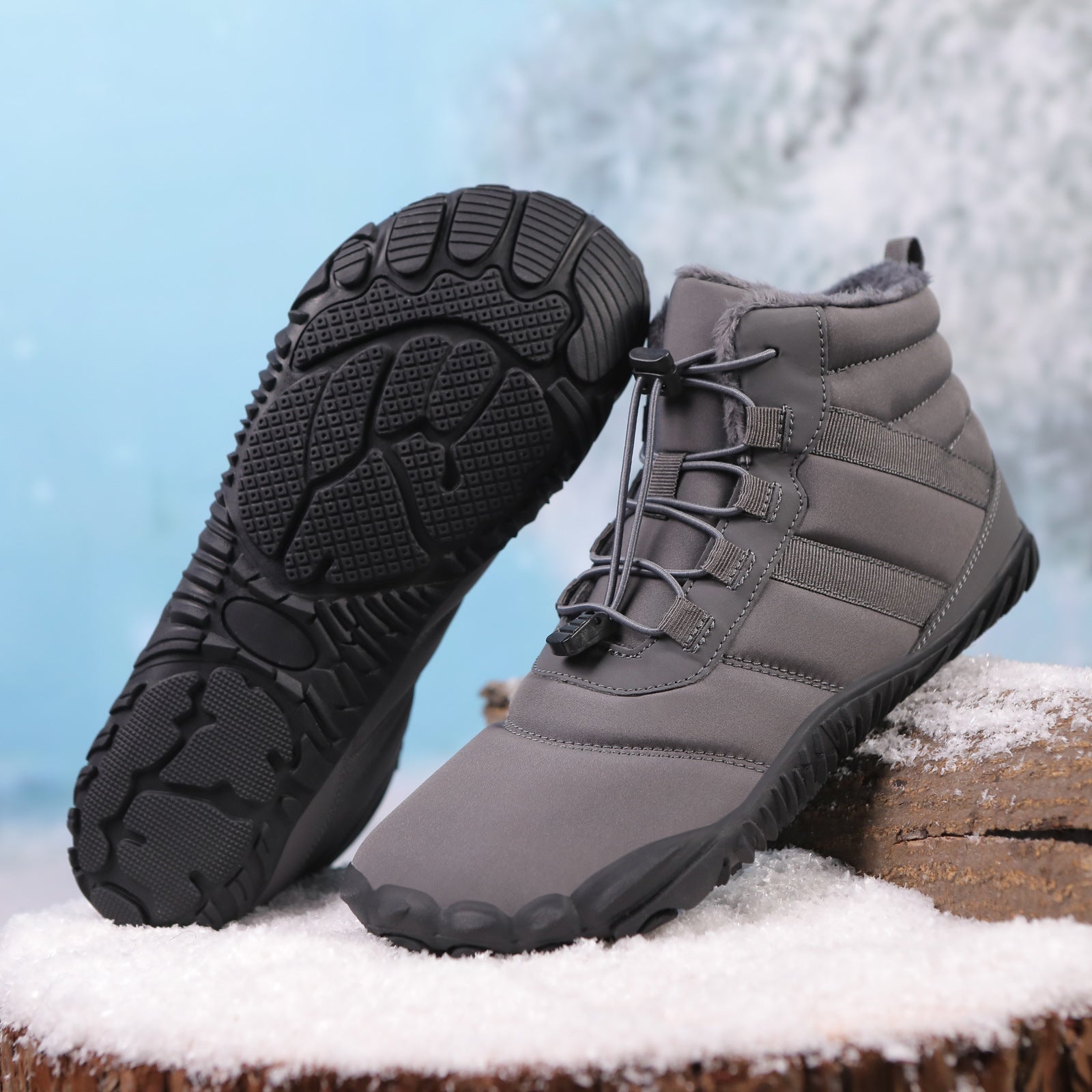 Five Finger Non Slip Waterproof Snow Boots Warm Outdoor Hiking Shoes