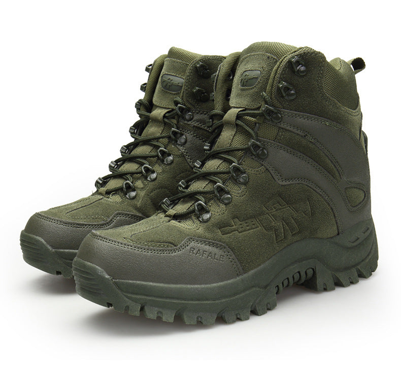 Men’s Sand Color High-Top Hiking Boots