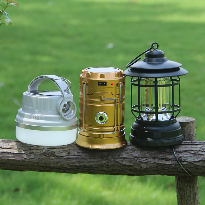 Vintage Rechargeable Camping Lantern With Ambient Light