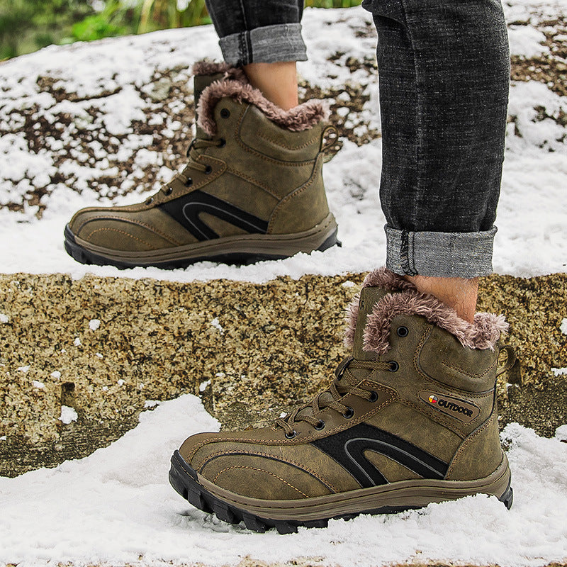 Cotton Winter Plus Velvet-Lined Warm Hiking Boots
