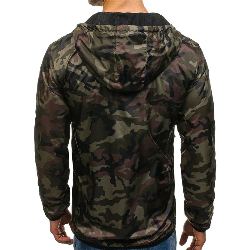 Hooded Long Sleeve Camouflage Jacket Casual Wear